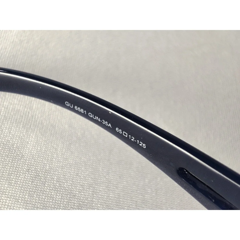 Guess GU 6581 GUN-35A Gunmetal Blue Navigator‎ Sunglasses Grey Gradient 65mm